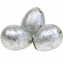 Ovo de codorna decoração prata vazio 3cm Decoração Páscoa 50p