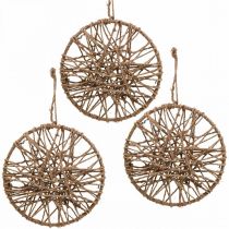 Decoração de parede estilo boho, anel decorativo fita de juta Ø23cm 5pcs