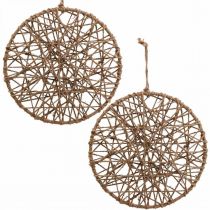 Decoração de parede estilo boho, anel decorativo fita de juta Ø28.5cm 4pcs