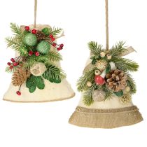 Itens Decoração de parede sino de natal juta sortida H20cm 2 peças