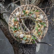 Decoração de parede estilo boho, anel decorativo fita de juta Ø38cm