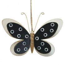 Itens Arte de parede borboleta déco preto branco ouro metal 15 cm