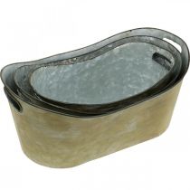 Itens Conjunto de vaso plantador cor cobre/branco L32.5cm/36.5cm/41.5cm