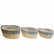Itens Cesto de vime para plantar Vaso para plantas L29/33/38cm conjunto de 3