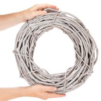 Itens Guirlanda decorativa de salgueiro, feita de ramos pintados de branco, 40 cm