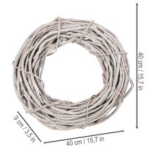 Itens Guirlanda decorativa de salgueiro, feita de ramos pintados de branco, 40 cm