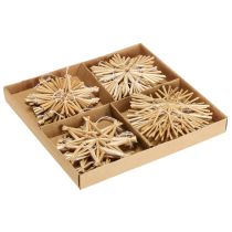 Itens Estrelas de palha de Natal, decorações para árvores de Natal 8 cm, 12 peças