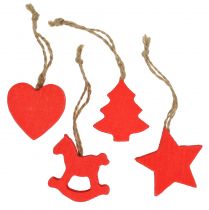 Itens Pingente de Natal mix vermelho 34 unidades