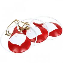 Itens Enfeite natalino gnomo papai noel metal Ø16cm 3uds