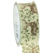 Itens Fita de Natal com motivo de veado fita verde claro 40mm 20m