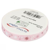 Itens Fita de presente de Natal com padrão de estrela rosa 15mm 20m