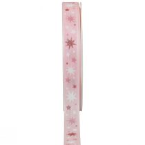 Itens Fita de presente de Natal com padrão de estrela rosa 15mm 20m
