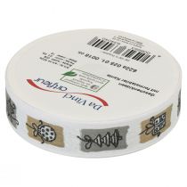 Itens Fita de Natal Fita Cinza Natal 25mm 18m