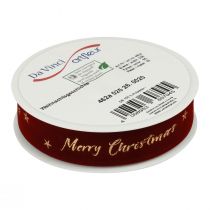 Itens Fita para presente Fita de Natal Fita de veludo vermelha 25mm 20m