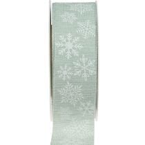 Fita de presente de floco de neve de Natal verde claro 35mm 15m