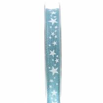 Fita de juta com motivo estrela azul 15mm 15m