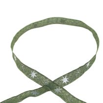 Fita de Natal com estrelas fita para presente verde prata 15mm 20m