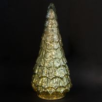 Itens Árvore de Natal com iluminação LED vintage verde ouro 38cm