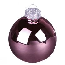 Itens Bolas para árvore de Natal em vidro damasco rosa Ø6cm 24 unidades