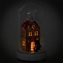 Itens Casa de decoração de natal com campânula de vidro Ø9cm A16.5cm