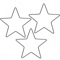 Itens Decoração de natal estrela de metal pingente estrela preta 15 cm 6 unidades
