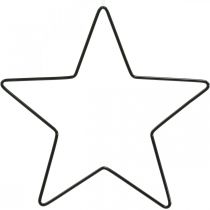 Itens Decoração de natal estrela de metal pingente estrela preta 15 cm 6 unidades