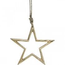 Estrela de decoração de natal, decoração do advento, pingente de estrela dourada B15.5cm