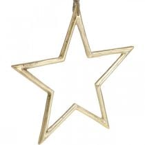 Estrela de decoração de natal, decoração do advento, pingente de estrela dourada B24.5cm