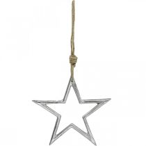 Itens Estrela de decoração de natal, decoração do advento, pingente de estrela prata W15,5cm