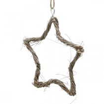 Itens Estrelas de olmo estrela de decoração de natal para pendurar 20 cm 4 peças lavadas de branco