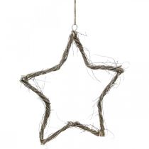 Itens Estrela de decoração de natal estrelas lavadas de branco para pendurar olmo 30 cm 4 peças