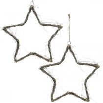 Itens Decoração de natal estrela decoração de janela de olmo branco lavado Ø40cm 2 peças