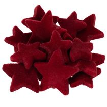 Itens Decorações de Natal, estrelas, flocadas na cor bordô, decoração de mesa, 4-5 cm, 40 peças