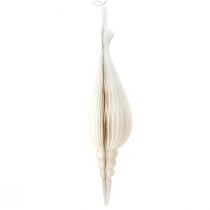 Itens Elegante decoração natalina de Natal com pingentes de papel branco de 80 cm