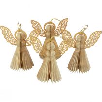 Itens Anjo de papel anjo de Natal decoração papel creme Alt.12cm 4 unidades