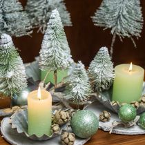 Clipe de decoração de Natal coberto de neve Verde H13/19cm 4uds