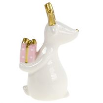 Figura de natal rena branca 11cm, 12cm 2uds