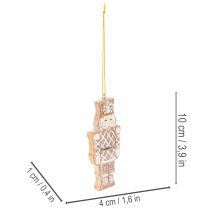 Itens Enfeites de Natal, estilo biscoito de gengibre, com aparência de glacê, quebra-nozes, estrela, árvore, guirlanda, 6 cm, 4 peças