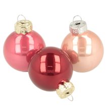 Itens Enfeite de Natal em vidro, brilhante, 3 cm, 22 peças