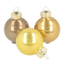 Itens Conjunto de mini enfeites de Natal, bolas brilhantes para pendurar, 3 cm, 22 peças