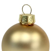 Itens Bola de Natal 4cm ouro brilhante/vidro fosco 24 unidades