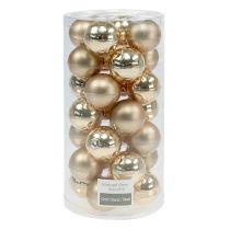 Itens Bola de Natal 4cm ouro brilhante/vidro mate 24 un