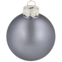 Itens Conjunto de bolas decorativas de vidro – azul-acinzentado, superfície fosca, brilhante 5 cm 24 peças