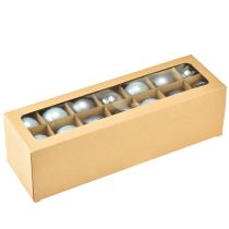 Itens Enfeites de Natal decorativos em vidro, azul-acinzentado, fosco/brilhante, 5 cm, 24 peças