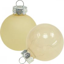 Itens Bolas para árvore de natal bolas de natal de vidro mistura de creme Ø4cm 24 unidades