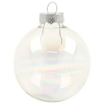 Itens Bola de vidro com aspecto de madrepérola e brilho iridescente 6cm 24 peças