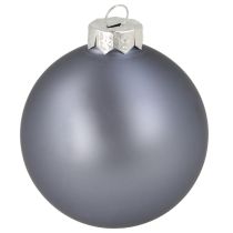 Itens Conjunto de bolas em azul/prata – fosco e brilhante, decoração de vidro para floricultura de inverno 7,5 cm 12 peças
