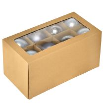 Itens Conjunto de esferas de vidro azul/prateadas – foscas e brilhantes, decorações de vidro para arranjos florais de inverno, 7,5 cm, 12 peças