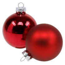 Bola de vidro de Natal Ø6cm vermelha mix 24 unidades