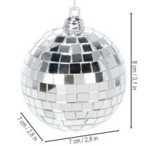 Itens Enfeite de Natal em forma de bola espelhada para pendurar, 7 cm, 6 peças